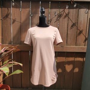 Nude/pink ripped dress